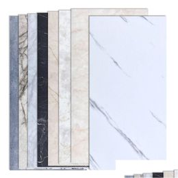 Tile Stickers 30X60Cm Waterproof Floor Stickers Self Adhesive Marble Wallpapers Bathroom Wall Sticker House Renovation Decals Diy Wall Dhry6