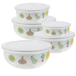 Dinnerware Sets Salad Bowl Enamel Preservation Fruit Vintage Enamelware Mixing Bowls With Lids Baby