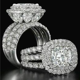 Victoria Wieck Stunning Luxury jewelry Couple Rings 925 Sterling Silver Pear Cut Sapphire Emerald Multi Gemstones Wedding Bridal R268K