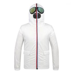 Spring Jacket Men Windbreaker Motorcycle Hooded with Glasses Mask Women Jackets Zip up Thin Summer Plus Size 3XL 4XL White Black194479182