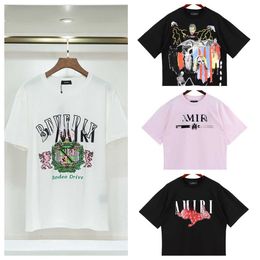 Amirs Designer Mens t Shirts Summer Womens Fashion Tshirts Loose Tees Brands Tops Casual Shirt Clothings Shorts Sleeve Clothes Graphic Vintage Fringe T-shirt H3H1