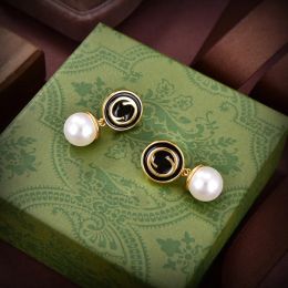 2024 Fashion Designer Earrings For Women 925 Silver Big Pearl Pendant Stud High End Luxury Pearl Studs Jewelry Women's Best Gifts Valentine With Box Hot -3