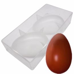 2 Cavities Polycarbonate Easter Eggs Chocolate Mold Ostrich Egg Shape Candy Mould T200703291t