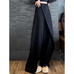 Capris New Fashion Irregular Ing Straight Trousers Women's Autumn Design Style Fried Street Drape Suit Pants Spicy Trend