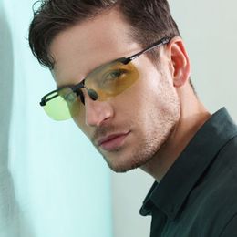 Fashion Sunglasses Frames Pochromic Men Day Night Vision Driver's Eyewear Polarized Driving Chameleon Glasses Male Change Col240h