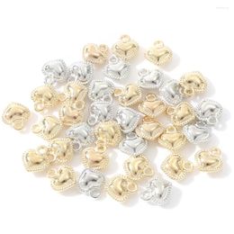 Charms 100Pcs Gold Silver Colour CCB Plastic Pendant Charm Heart For Fashion Necklace Bracelet Jewellery Making DIY Accessory
