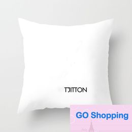 European and American Big Brand Logo Affordable Luxury Style Square Fashion Living Room Sofa Short Plush Pillow Cover Wholesale
