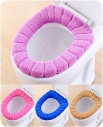 O Type Soft Toilet Closestool Lid Seat Cover Toilet Bathroom Accessories Home Bathroom Warm Toilet Seat Mat Washable Elastic4036691