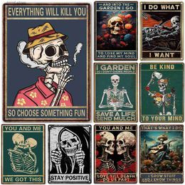 Metal Painting Choose Something Fun Skull Metal Tin Signs Posters Plate Wall Decor for Garage Bars Man Cave Cafe Clubs Retro Posters Plaque T240309