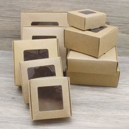 Multi size white marble window box 5Pcs/batch vintage kraft paper/white window paper soap box craft paper gift box packaging 240309