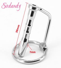 SODANDY Penis Plug Stainless steel Urethral Sounds With Cock Glans Ring Metal Urethral Dilator Sex Product Urethral Tube Sex Toy3706235