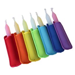 2550100Pcs Neoprene Popsicle Holders Bag Pop Ice Sleeves Freezer Colourful High Quality 240307