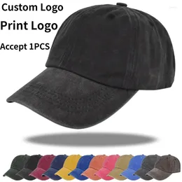 Ball Caps Custom Logo Retro Solid Color Baseball Cap Washed Cotton Casual Men And Women Outdoor Adjustable Hip Hop Hat Trucker Hats