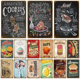 Metal Painting Retro DINER Tin Sign Poster Vintage Wall Posters Metal Sign Decorative Wall Plate Kitchen Plaque Metal Vintage Decor Accessories T240309