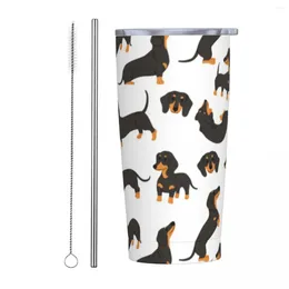 Tumblers Cute Dachshund Dogs Stainless Steel Tumbler Dog Lover Camping Car Mugs Large Coffee Mug Drinks Milk Tea Water Bottle