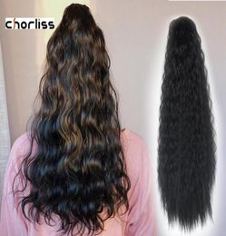 Synthetic Wigs Wavy Long Ponytail Clip In Hair Hairpiece Kinky Curly Drawstring Pony Tail Fack4865593