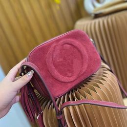 Cosmetic Bags Cases Women Camera Bag Shoulder Bags Suede Zipper Genuine Leather Patchwork Letter Adjustable Belt Strap 5 Colours Fa313m