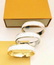 Party ZB004YX Brand Fashion Classic Bangle White PU Leather Titanium Bracelet with Gift Box 3 Colours Silver Rosegold Gold4694142