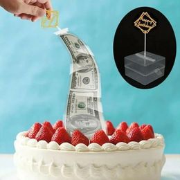 Birthday surprise gift box napkin silver box tissue box surprise money box cake parents birthday baking decoration money pulling 240309