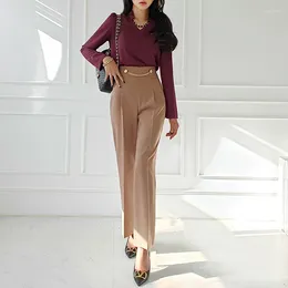 Women's Pants Black Thin Wide-Leg Summer 2024 High Waist Drooping Straight-Leg Loose Cropped Suit