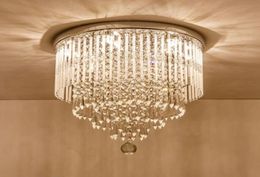 Modern K9 Crystal Chandelier Lighting Flush mount LED Ceiling Light Fixture Pendant Lamp for Dining Room Bathroom Bedroom Livingro9619500