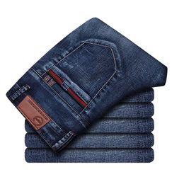 Mens Jeans Casual Pants Denim Elastic Slim Thin Fashion Brand Daily Young Student 240227