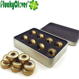 16pc 608zz/627z Gold Tatinium Skate Bearings Skateboard Longboard Parts Inline Roller Skates Scooter Quad Artistic Skate Bearing 240227