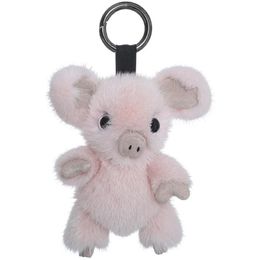 Keychains Imported Real Cute Piggy Fur Bag Pendant Plush Doll Car Key Rings Trendy Jewellery Accessori257G
