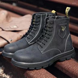 Boots Ankle Winter Man Motorcycle Shoes Black For 2024 Casual Men Stivali Werkschoenen Chaussure Homme