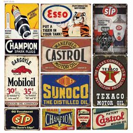 Metal Painting Tin Signs 5 Pieces Reproduction Vintage Gas Oil Metal Signs Home Kitchen Man Cave Bar Garage Wall Decor 8x12 Inch T240309