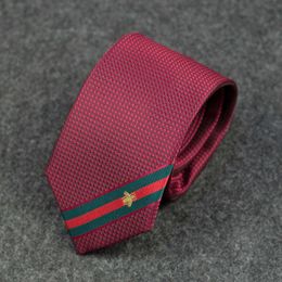 Neck Ties Designer exchange of wine red bee stripe width 7CM men's tie J4CP