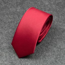 Neck Ties Designer Formal Business Vocational Student Date Red Solid Color Timely Korean Version Fashion Groom Wedding Annual Meeting 6cm Men's Tie QRDC