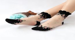 1 Pair Mesh Flowers Summer Super Thin Retro Comfortable Women Socks Anti Skid Fashion Soft Cotton Lace Elastic Sexy Shorts T2009165863611