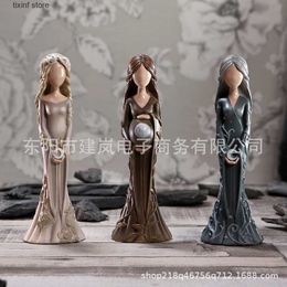 Decorative Objects Figurines New Gift Products European Sculpture Resin Crafts Desktop Decoration Figure Small Decoration Set Small Gifts T240306 T240309