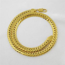 Necklaces & Pendant retails Massive 18k Yellow Gold Filled Filled 24 10mm 85g Herringbone Chain Mens Necklace GF Jewelry206Q