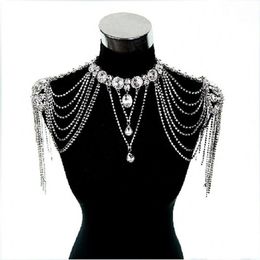 Spring 2019 New Style Bridal Shoulder Chain Real Pos Sparkly Rhinestones Wedding Shoulder Chain Jewelry Necklace in Stock314Q