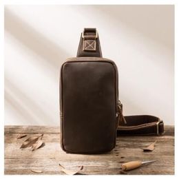 Genuine Leather handmade fashion men sling bag cross body messenger bags 4 Colours outdoor women waist bag pack257W