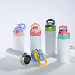 12oz Sublimation Straight Sippy Cup Children Water Bottle 350ml Blank white Portable Stainless Steel Vacuum Insulated Drinking tum2576