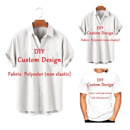 Customised Mens Shirts Summer Hawaiian Short Sleeve Women 3D Custom Design Tops T-shirt Factory Outlet Oversize Anime Cosplay 240307