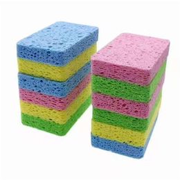 Sponges & Scouring Pads Eco-Friendly Natural Plant Dishwashing Pad Oil-Resistant Cleaning Sponge Reusable Safe Cotton Pp Tools Gadgets Dhkdh