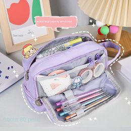 Large Capacity Pencil Bag Aesthetic Pouch School Cases Zipper Big Stationery Pen Case Students Supplies 240306