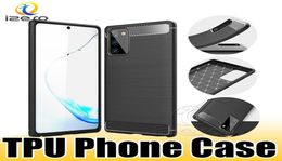 Carbon Fiber Texture Cellphone Case for Samsung S23 S21 S22 A51 5G A21S Huawei P40 MOTO E7 Shockproof Mobile Phone Cover izeso2429194