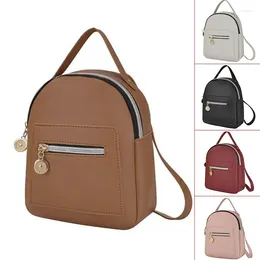 School Bags DOME Cute Backpack For Women Leather Mini Daypacks Convertible Shoulder Bag Purse Mobile Phone Messenger Crossbody