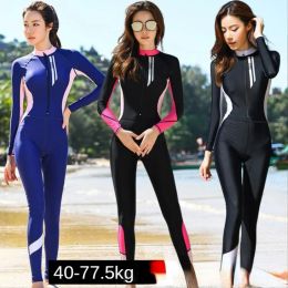 Swimwear Longsleeved Sunscreen Professional Swimsuit Women and Men Body Conservative Onepiece Plus Size Trousers Diving Jellyfish Suit