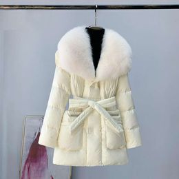 Fox Large Collar Detachable Goose Women's Medium Length Down Thickened Fur Fashionable Street Jacket 383085