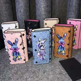 Korean fashion 3D cartoon rabbit printed wallet high quality key case m pickup cases252Y