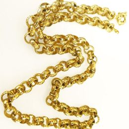 Chains Gold Vacuum Electronic Plating Belcher Bolt Ring Link Mens Womens Solid Chain Necklace Jewllery N220Chains244A