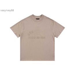 24ss Designer Cotton Mens And Womens Tops Tshirt Chest Ess Letters Cascading Print Short Sleeve High Street Loose Large Size Casual T Shirt GE31 GE31