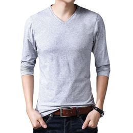 T-Shirt Spring And Autumn Men's New V-Neck Long Sleeved Fashion Versatile Trendy Youth Handsome Korean Bottom POIO Shirt