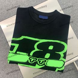 xinxinbuy Men designer Tee t shirt 2024 1854 knitted Letter jacquard short sleeve cotton women Grey black white green S-XL